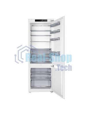 Встраиваемый холодильник Maunfeld MBF19369NFWGR LUX Inverter белый двухкамерный 257/84л морозилка снизу