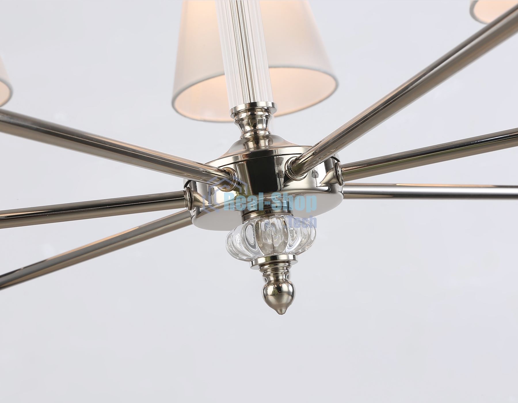 Люстра Ambrella light LH71003/7 BN/WH никель/белый E14*7 max 40W D820*1130