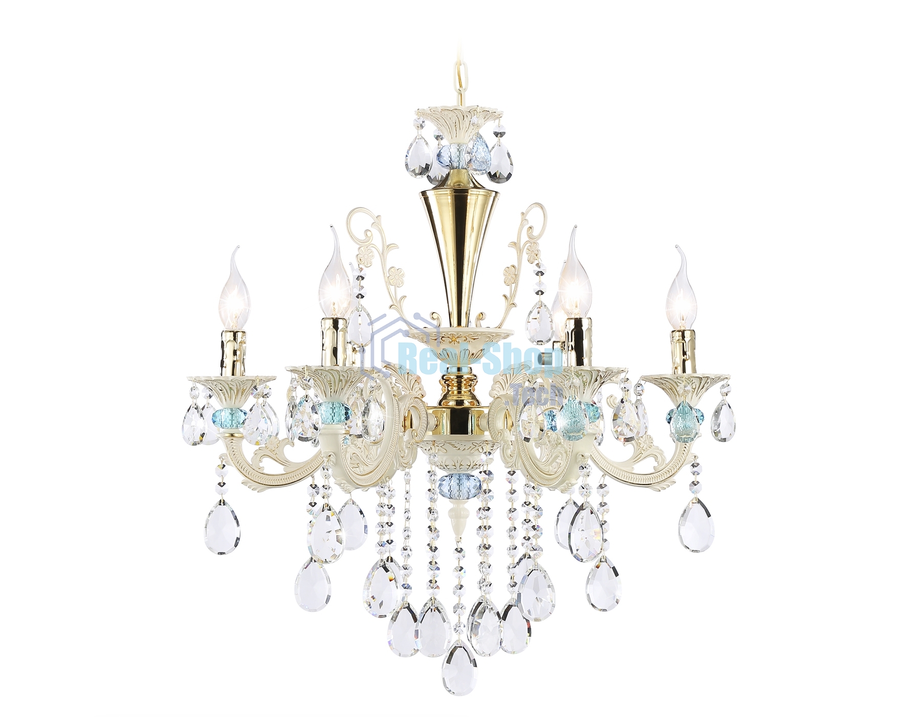Светильник Ambrella light TR4923/6 GD/WH/BL золото/белый/голубой E14*6 max 40W D600*620
