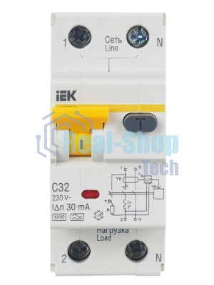 Выключатель автоматический дифференциального тока IEK MAD22-5-032-C-30 АВДТ 32 C32
