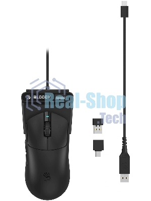 Мышь беспроводная/проводная A4tech Bloody R77UltraDock черный, 20000 dpi, USB Type-A, радиоканал, кнопки - 5