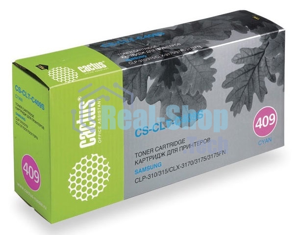 Картридж лазерный Cactus CS-CLT-C409S голубой (1000 стр.) для принтеров Samsung CLP-310/315/CLX-3170/3175/3175FN
