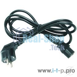 Шнур сетевой Rexant евровилка угловая - евроразъем С13, кабель 3x0,75 мм², длина 1,8 м. (PVC пакет)