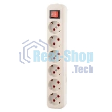 Колодка удлинителя 6-м с заземл. с выкл. Lezard 720-0600-602