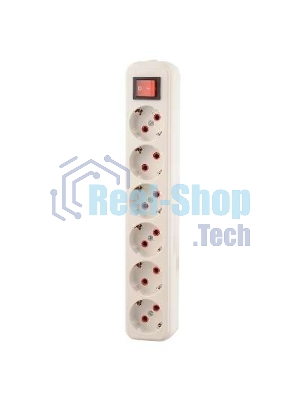 Колодка удлинителя 6-м с заземл. с выкл. Lezard 720-0600-602