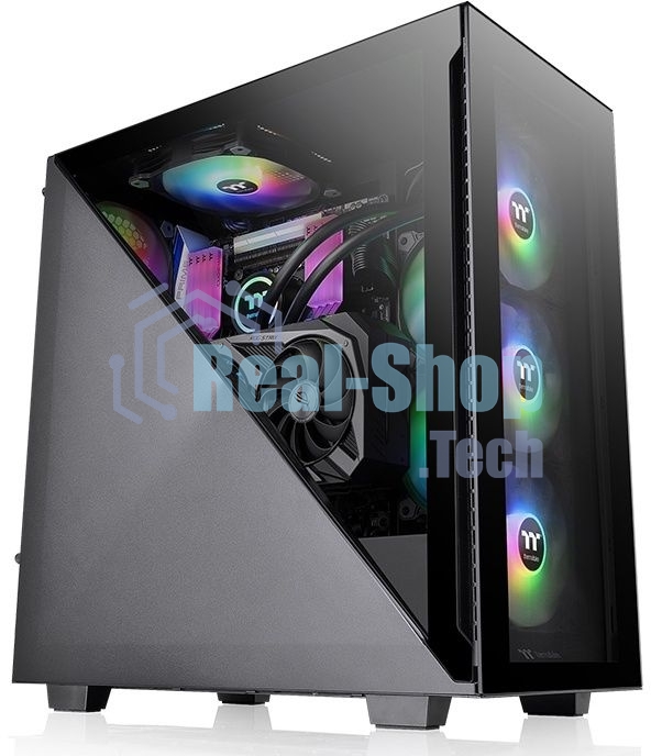 Компьютерный корпус Thermaltake Divider 300 TG ARGb черный без БП ATX 2x120мм 2xUSB 3.0 audio front door bott PSU