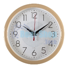 Часы настенные аналоговые Бюрократ WALLC-R83P D22 см белый/бежевый