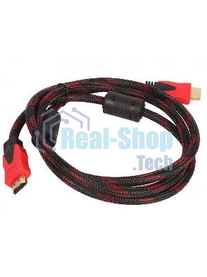 Кабель соединительный аудио-видео HDMI (m)/HDMI (m) 3м. феррит.кольца позолоченные контакты черный (NO NAME)