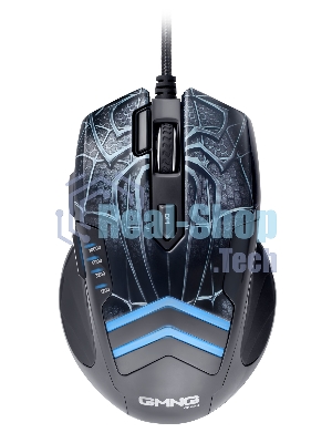 Мышь проводная GMNG XM007 черный/красный, 10000 dpi, USB, кнопки - 7