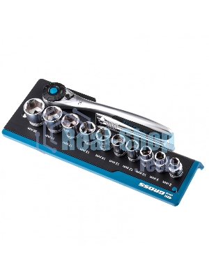 Набор торцевых головок Gross трещотка 120 зубьев, 3/8