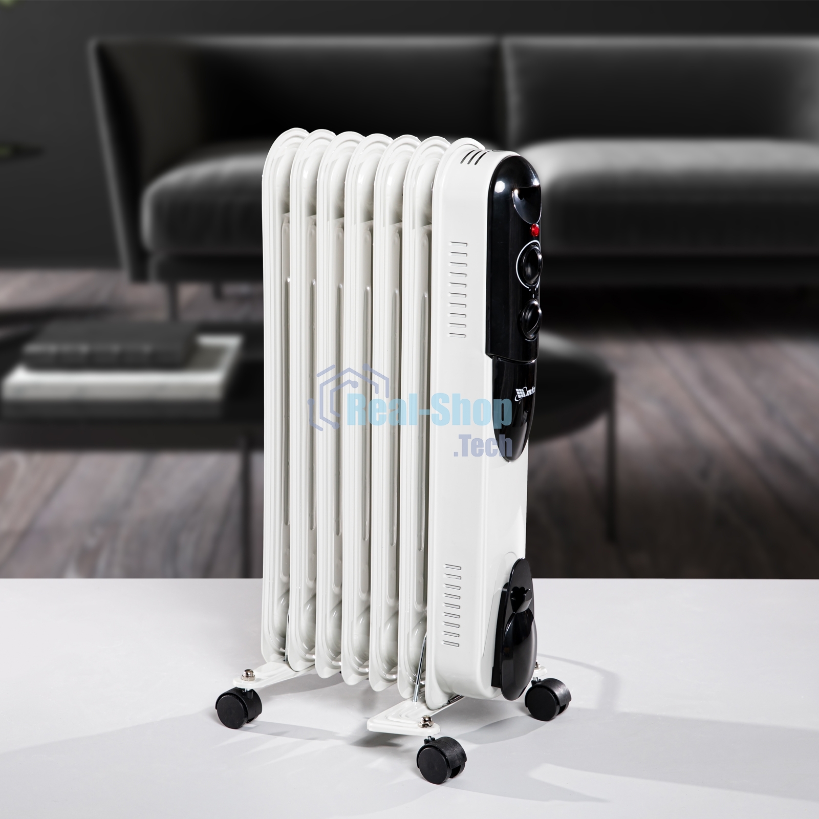 Обогреватель масляный MTX OCH-1500, белый, 1500 Вт, 15 м2, термостат