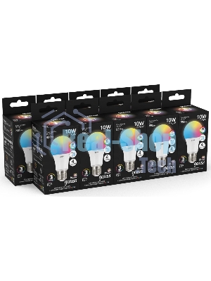 Лампа Gauss A60 10W E27 RGBW димирование LED 1/50