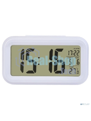 Часы-будильник Perfeo Snuz, белый, (PF-S2166) время, температура, дата