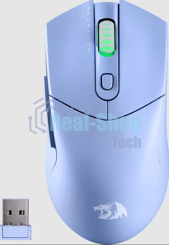 Мышь беспроводная REDRAGON St4r Pro голубой, 26000 dpi, радиоканал, Bluetooth, USB, кнопки - 6