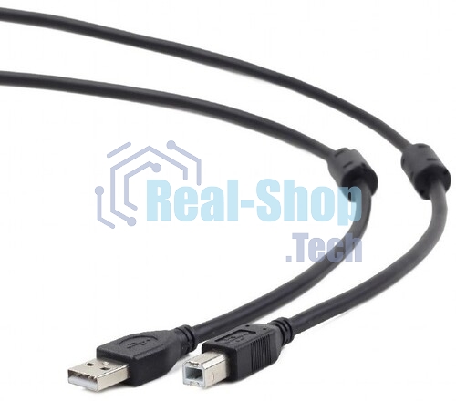 Кабель Gembird/Cablexpert USB 2.0 Pro, AM/BM, 4.5м, экран,2феррит.кольца, черный, пакет
