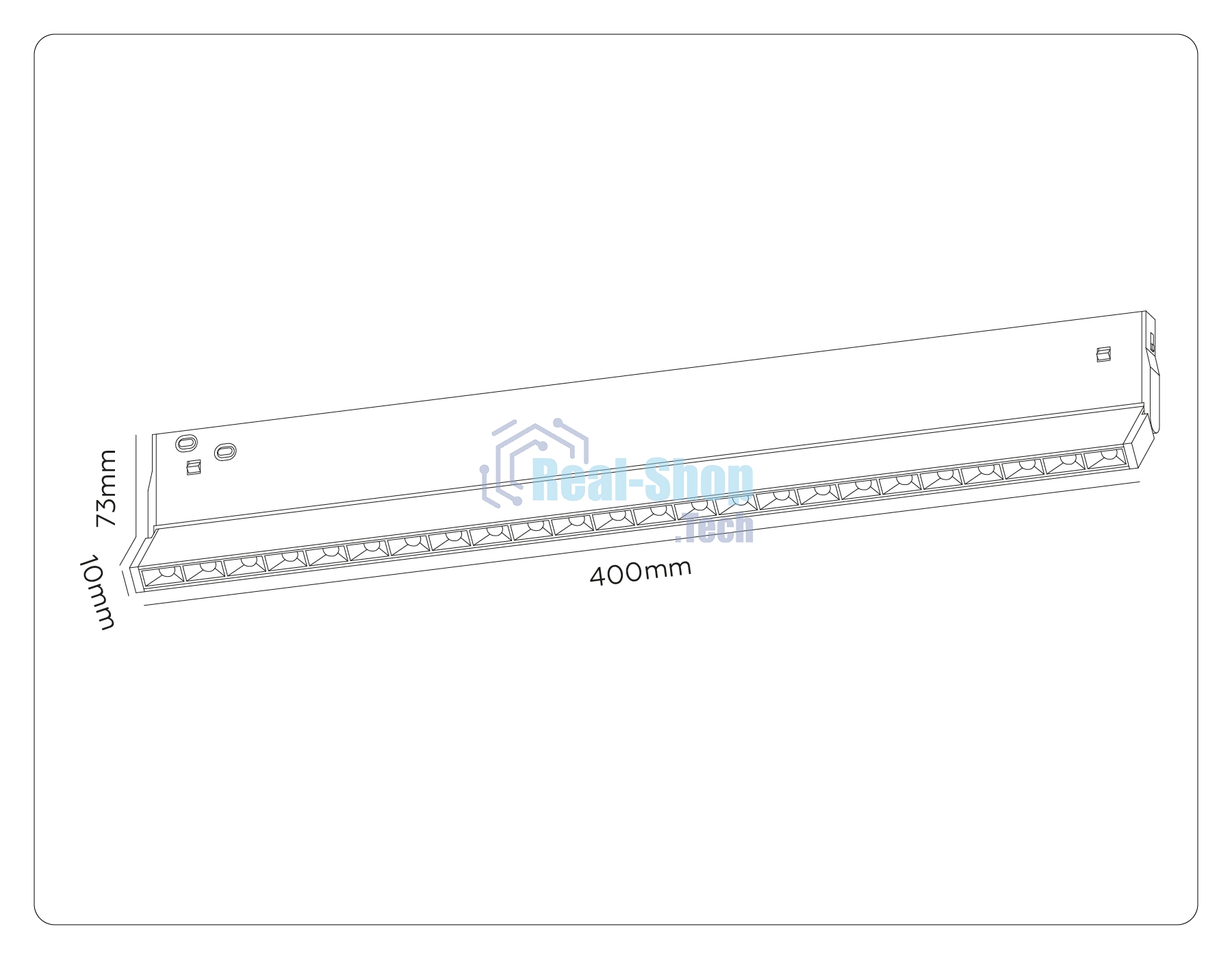 Трековый светильник GL2365 BK черный IP20 20W 3CCT 3000-6400K 48V 400*10*73