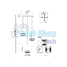 Подвесной светодиодный светильник Ambrella light LH31011/3 BS/TI латунь/янтарь 35W 3000K D450*1790