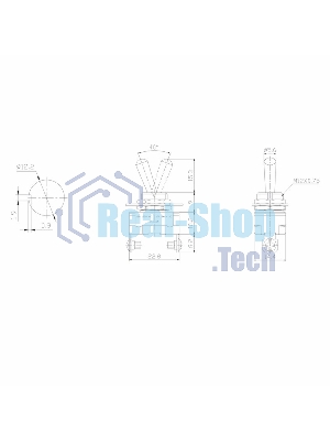 Тумблер Rexant 220V 10А (2c) ON-OFF однополюсный Mini