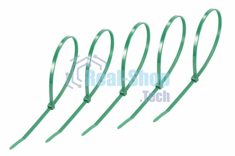 Хомут-стяжкa нeйлонoвая Rexant 400x4,8 мм, зеленая, упаковка 25 шт. 07-0403-25
