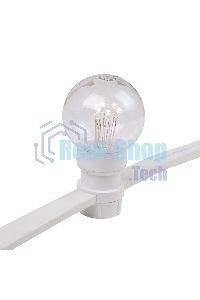 Гирлянда Neon-night LED Galaxy Bulb String 10м, белый каучук, 30 лампx6 LED теплый белый, влагостойкая IP65
