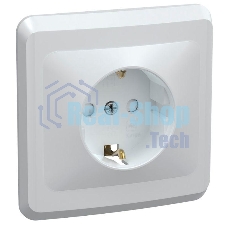 Розетка 1-м СП Вега РСш10-3-ВБ с заземл. контактом и защ. штор 16А бел. ИЭК ERV14-K01-16-DM