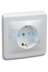 Розетка 1-м СП Вега РСш10-3-ВБ с заземл. контактом и защ. штор 16А бел. ИЭК ERV14-K01-16-DM