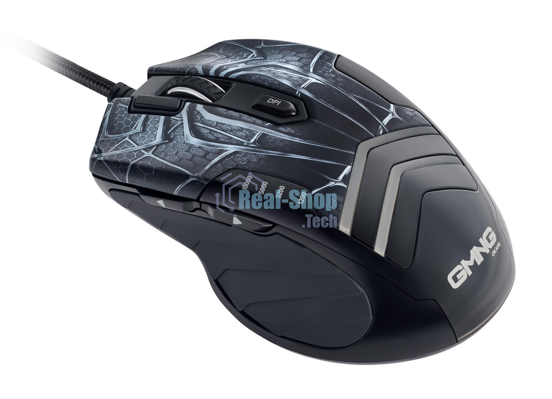 Мышь проводная GMNG XM007 черный/красный, 10000 dpi, USB, кнопки - 7