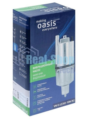 Насос погружной колодезный VN 0.42/60-10N P0000012510, 1.08 м³/ч, макс. 60 м., глубина п. 35 м.,Oasis