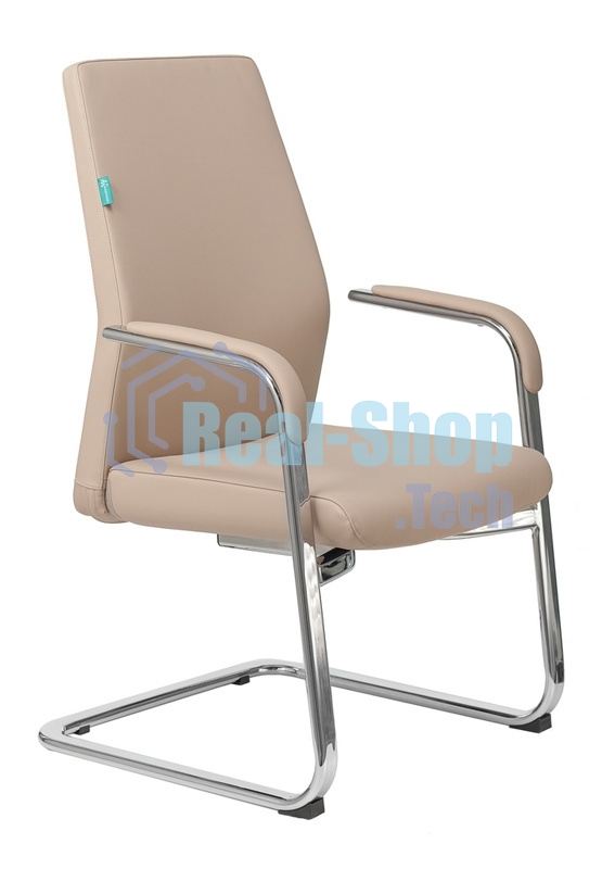 Кресло офисное Бюрократ JONS-LOW-V/BEIGE бежевый, кожа, на полозьях