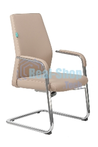 Кресло офисное Бюрократ JONS-LOW-V/BEIGE бежевый, кожа, на полозьях