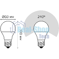 Лампа Gauss A60 10W E27 RGBW димирование LED 1/50