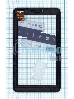 Сенсорное стекло (тачскрин) для Irbis TZ44 TZ45, черное с рамкой