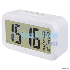 Часы-будильник Perfeo Snuz, белый, (PF-S2166) время, температура, дата