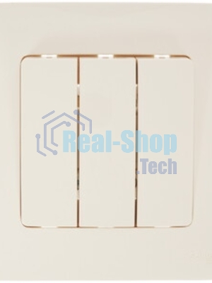 Systeme Electric Blanca внутр Беж Выключатель 3-клавишный (cх.1+1+1), 10А, 250B