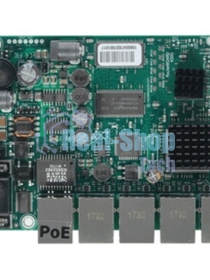 Плата маршрутизатора RB450Gx4 без корпуса RouterBOARD 450Gx4 with four core 716MHz Atheros CPU, 1 Gb RAM, 5 Gigabit LAN ports, PoE OUT on port #5, RouterOS L5