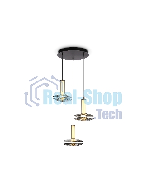 Подвесной светодиодный светильник Ambrella light LH31012/3 GR/SM серый/дымчатый 35W 3000K D450*1790