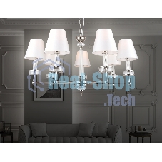 Люстра Ambrella light LH71003/7 BN/WH никель/белый E14*7 max 40W D820*1130