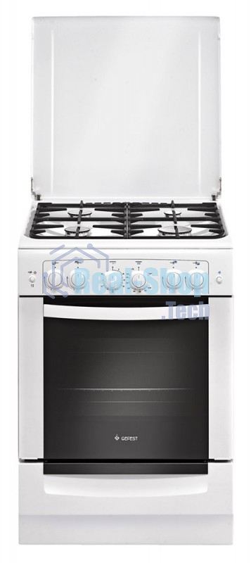 Плита газовая Gefest ПГ 6100-02 белый, конфорок 4 шт, духовка 52 л, 60 см x 85 см x 60 см