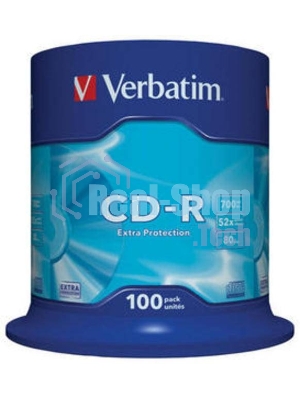 Диск CD-R Verbatim 700Mb 52x Cake Box (100шт) (43411)