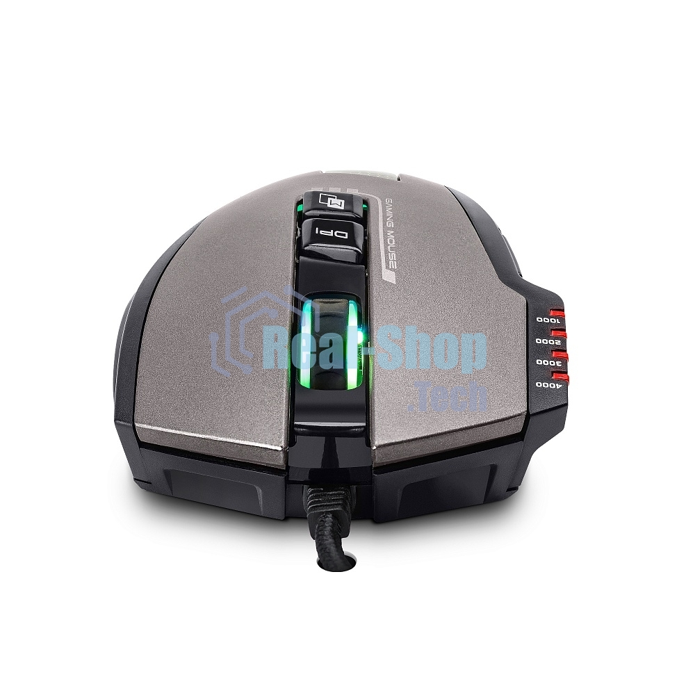 Мышь проводная Crown Gaming CMXG-711 черный, 4000 dpi, USB, кнопки - 8