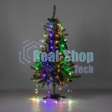 Елочная гирлянда с кольцом, 7 нитей по 1,5 метра, цвет диодов мультиколор, не соединяется