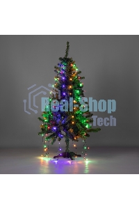 Елочная гирлянда с кольцом, 7 нитей по 1,5 метра, цвет диодов мультиколор, не соединяется