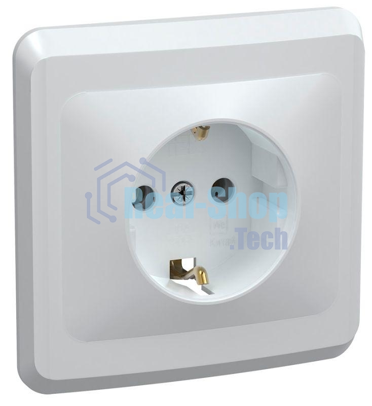 Розетка 1-м СП Вега РС10-3-ВБ с заземл. контактом без защ. штор 16А бел. ИЭК ERV11-K01-16-DM