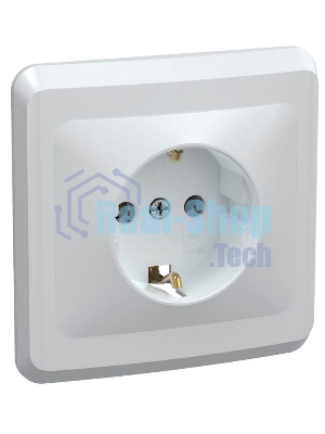 Розетка 1-м СП Вега РС10-3-ВБ с заземл. контактом без защ. штор 16А бел. ИЭК ERV11-K01-16-DM