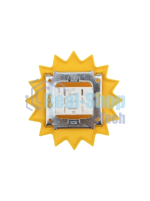 Выключатель одноклавишный Kranz HAPPY Солнце скрытой установки, желтый