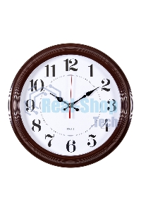 Часы настенные аналоговые Бюрократ WALLC-R85P D35см коричневый/белый