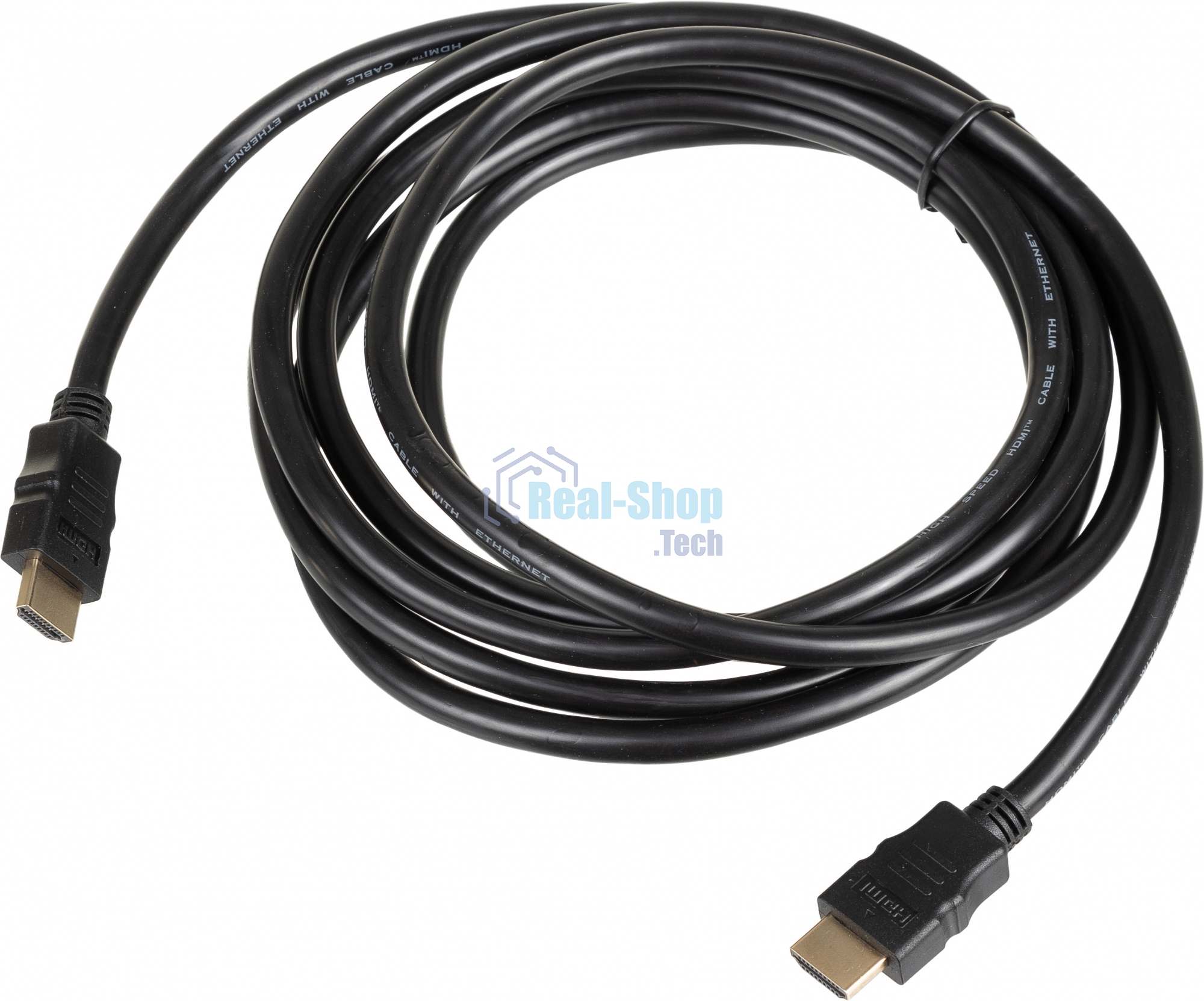 Кабель соединительный аудио-видео HDMI (m)/HDMI (m) 3м. феррит.кольца позолоченные контакты черный (NO NAME)