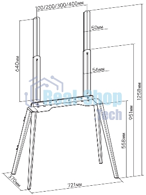 Подставка для телевизора Cactus CS-ST3644BKWN черный/орех 43