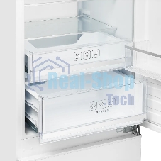 Встраиваемый холодильник Kuppersberg RBN 1760, High-Tech, объем 237 л, скользящий фасад, электронное управление, No Frost, антибактериальный пластик, звуковой сигнал при открытой дверце, перенавешиваемые двери, LED освещение, уровень шума 41 дБ, энергоэфф