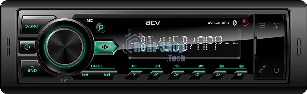 Автомагнитола ACV AVS-401UBG, 1 DIN, Bluetooth, USB Type-A, AUX